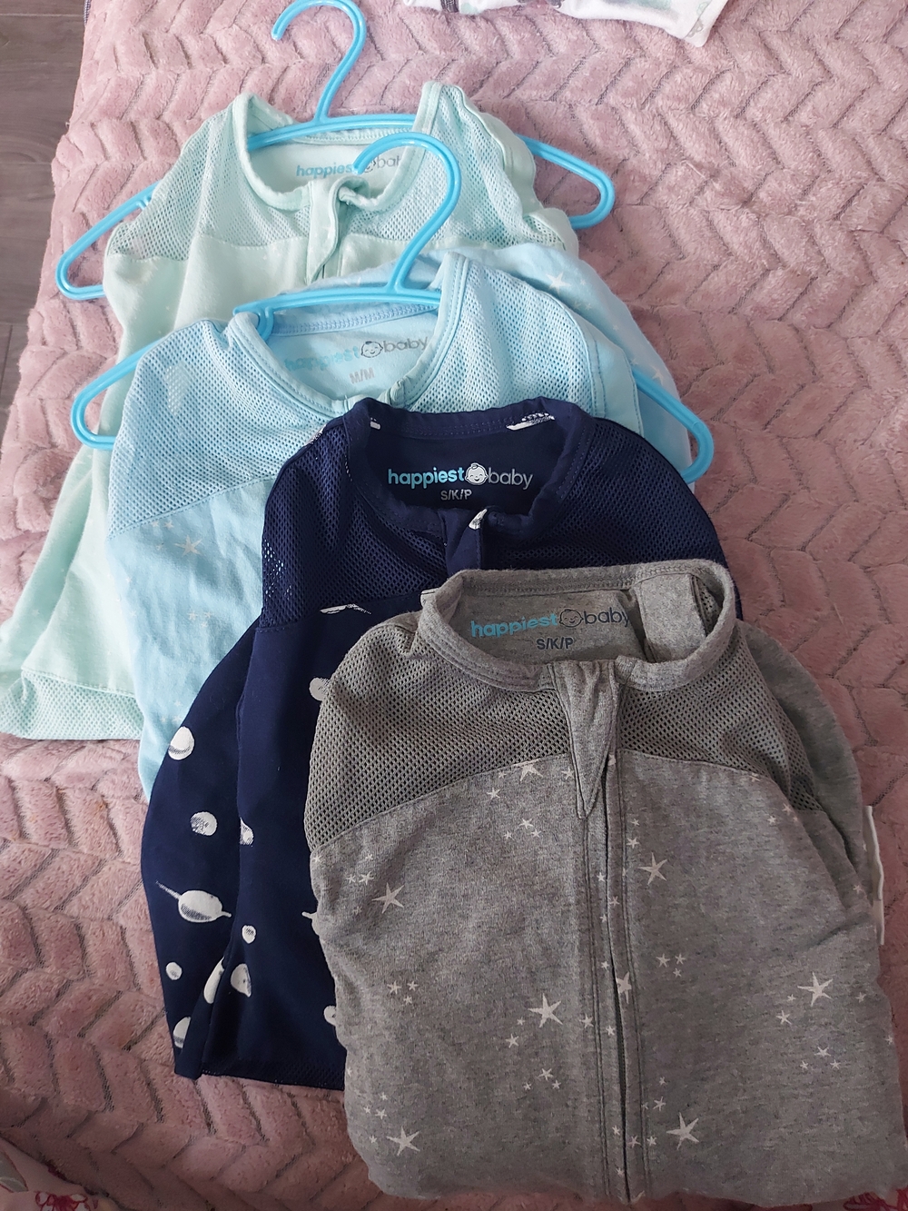 Happiest Baby Sleep Sacks - Gray, & Light Blue Set